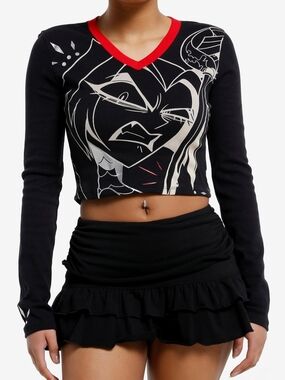 Hazbin Hotel Lute Girls Crop Long-Sleeve Top